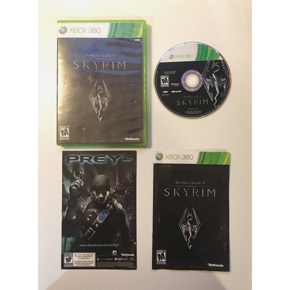 Elder Scrolls V: Skyrim (Microsoft Xbox 360, 2011) Bethesda - CIB Complete